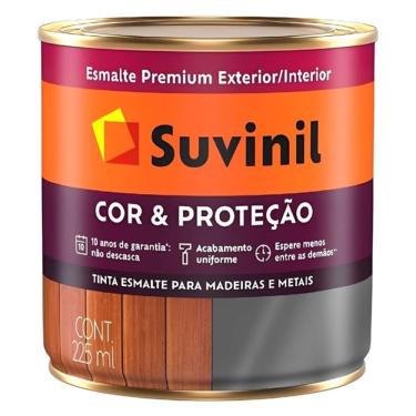 Imagem de Tinta Esmalte Cor e Proteção Fosco Branco para Madeiras e Metais 225ML Suvinil
