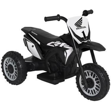 Imagem de Moto Elétrica Infantil Honda CRF 6V com Pedal de Aceleração e Buzina Preta Belfix