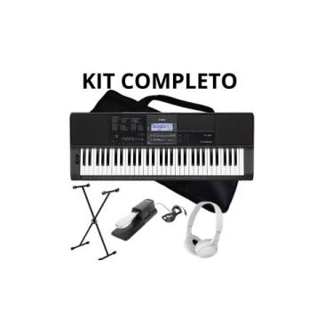 Imagem de Teclado Musical Casio CTX 800 61 teclas preto Capa Suporte X Pedal Sus