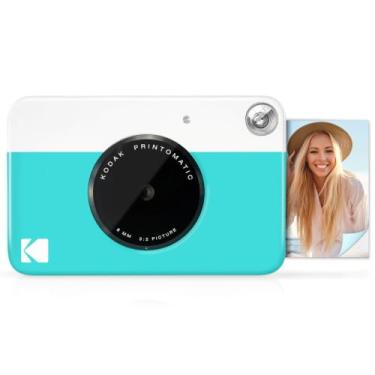 Imagem de Kodak Câmera Printomatic digital, impressão instantânea colorida fotos autoadesivas 5 x 7,5 cm, Tecnologia de impressão ZINK, 5 MP, Flash, Aceita Cartão MicroSD, Azul
