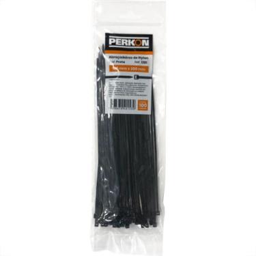 Imagem de Abracadeira Nylon Perkon Preta 2,5X200 100 Pecas 1281