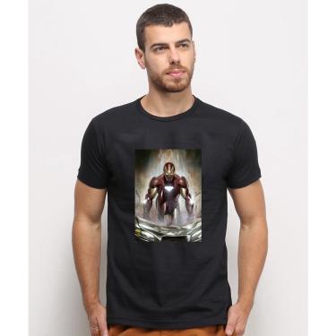 Imagem de Camiseta masculina Preta algodao Armadura Homem De Ferro Marvel