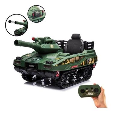 Imagem de Mini Carro Elétrico Infantil Tanque 12V Controle Musica Brinqway Bw279