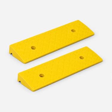 Imagem de Kit 2 Rampa Acessibilidade Degrau Antiderrapante 3x13x50cm - Amarelo -