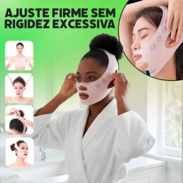 Imagem de Máscara modeladora facial faixa redutora de papada queixo duplo compre