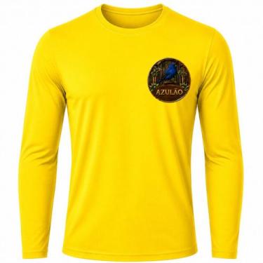 Imagem de Camisa Uv +50 Pássaro Azulão - Proteção Solar cor:Amarelo SeleçãoTaman