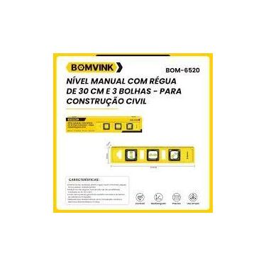 Imagem de Nivel pvc triplo 30cm 3 bolhas bom 6520 - BOMVINK