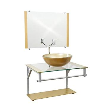 Imagem de Gabinete Dourado 60cm de Vidro Para Banheiro - CR35 - Dahora