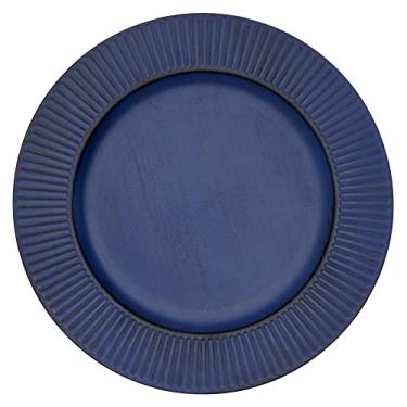 Imagem de Mimo Style Sousplat Listras, Cor Azul Marinho, Material Polipropileno Com Boa Estabilidade Térmica e de Excelente Qualidade, Moderno e Versátil, Ideal Para Mesa Posta, Mede 33 cm