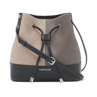 Imagem de Calvin Klein Bolsa de ombro feminina Gabrianna Novelty Bucket, Combo cinza, One Size