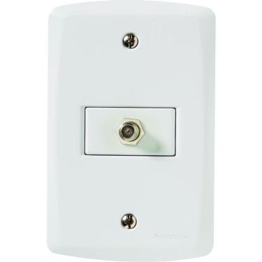 Imagem de Conj 4x2 1 Tomada Tv/sat Coaxial Tramontina Lux2 Branco