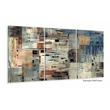 Imagem de Quadro Decorativo Abstrato Mosaico sala quarto 3 pçs 120x60