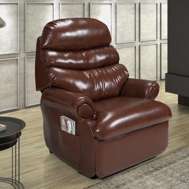 Imagem de Poltrona Reclinável Barão Império Estofados Couríssimo Império Estofados Marrom