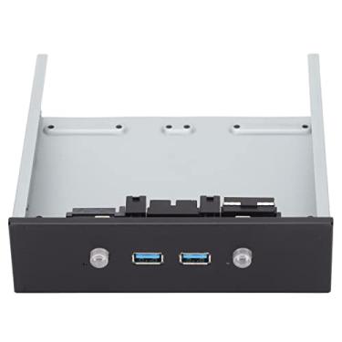 Imagem de Hilitand Adaptador de painel frontal USB, 2 portas USB3.0 e 2 interruptores de controle de energia Desktop computador unidade óptica bit disco rígido controlador de interruptor de energia (PH7)