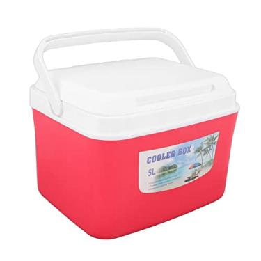 Imagem de Asixxsix Cooler Box portátil, 5L 10,6 X 9,0 X 20,9 cm Temperatura constante Refrigerador pessoal de longa duração com alça Multifuncional Ice Cooler para almoço, bebidas, frutas, leite