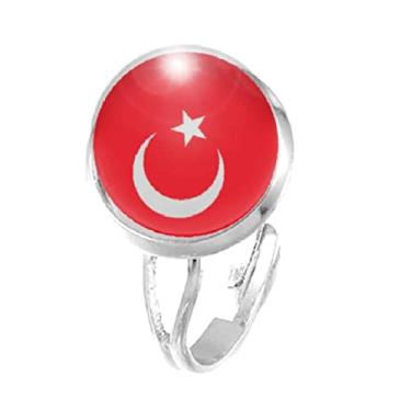 Imagem de Anel Bandeira da Turquia Unissex e Ajustável