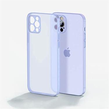 Imagem de Capa macia de silicone translúcido ultra fina de luxo para iphone 13 11 12 mini pro xs max x xr 7 8 plus se2020 capa fosca à prova de choque, roxa, para ipone se 2020