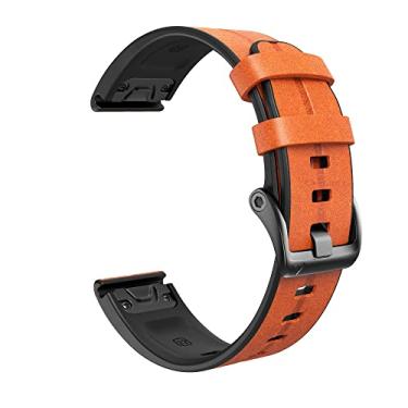 Imagem de GANYUU Pulseira de couro para Garmin Fenix 5/5X/5S Plus 6/6X/6S Pro 945 935 3 HR D2 Pulseira inteligente 22 26mm pulseira de liberação rápida (Cor: Couro C, Tamanho: 26mm Fenix 5X 6XPro)