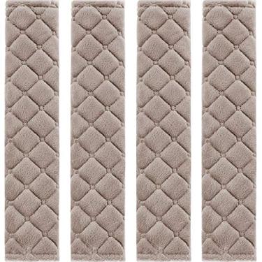 Imagem de Tatuo Pacote com 4 capas de cinto de segurança extra longas almofadas de cinto de segurança para carro capas de alça de ombro macias e confortáveis almofadas de arnês ajudam a proteger seu pescoço e