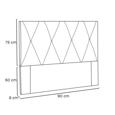 Imagem de Cabeceira Solteiro 0,90M Aquilla Linho Rústico Cinza Claro