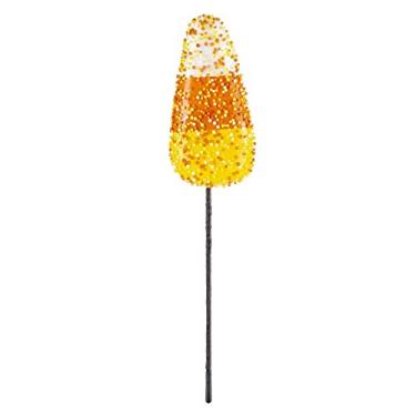 Imagem de Halloween Fall Floral Picks Candy Corn Pick 9x2 Inch, Orange Yellow White, 1 Ea