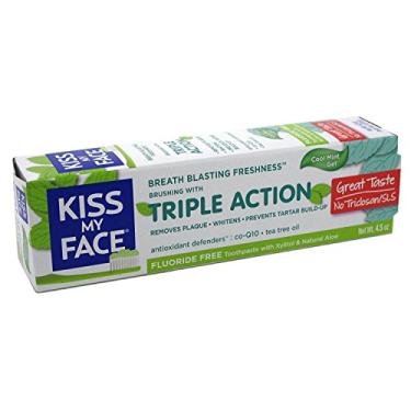 Imagem de Kiss My Face Creme dental Triple Action Cool Mint Gel 133 ml (pacote com 3)