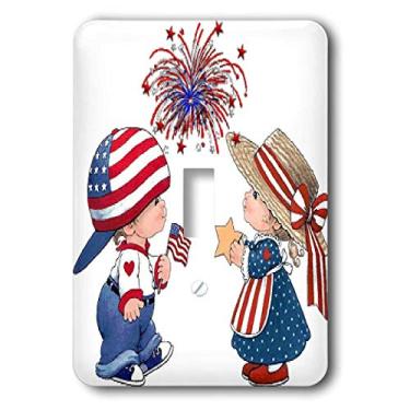 Imagem de 3dRose Tampa para interruptor de luz infantil e fogos de artifício vintage lsp_14251_1