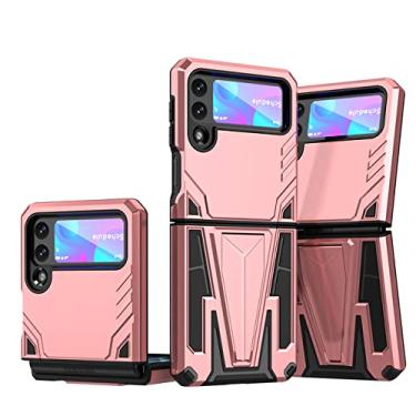 Imagem de Estojo dobrável magnético Kickstand para Samsung Galaxy Z Flip 3 Flip4 Flip 4 5G Flip3 Capa de bolsa de telefone com proteção contra quedas Funda Coque, ouro rosa, para galaxy Z flip 3