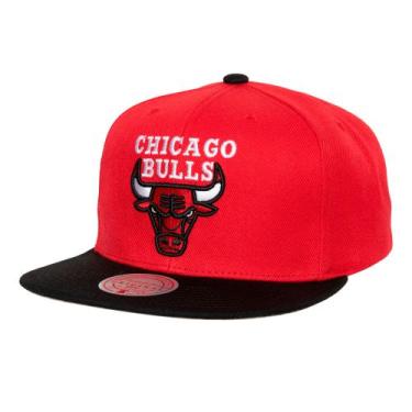 Imagem de Boné Mitchell & Ness Nba Side Chicago Bulls Vermelho E Preto