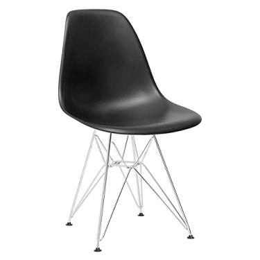 Imagem de Cadeira Charles Eames Eiffel DKR - Preto - Base aço cromado