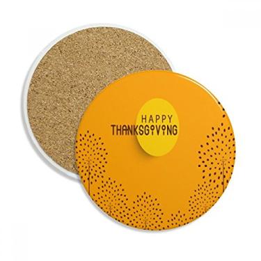 Imagem de Dia de Ação de Graças Peru Estampa Aquarela Caneca Porta-copos Proteção de Mesa Pedra Absorvente