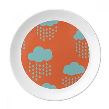 Imagem de Cloud Rain Drip Placa decorativa de porcelana Salver Prato de jantar