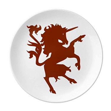 Imagem de Divine Animals Estrangeira Feroz Capacidade Prato de Unicórnio Decorativo de Porcelana Salver Prato de Jantar