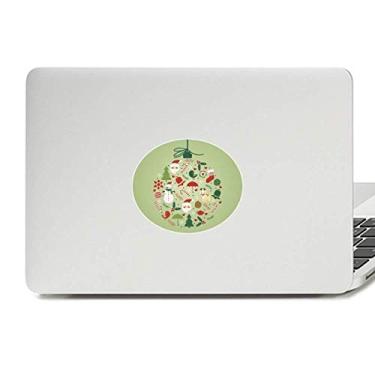 Imagem de Adesivo de notebook com emblema de vinil verde árvore de Natal Papai Noel, boneco de neve