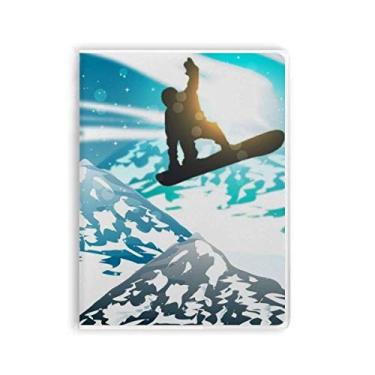 Imagem de Caderno de esquis de esqui de inverno em aquarela capa de goma Diário capa macia