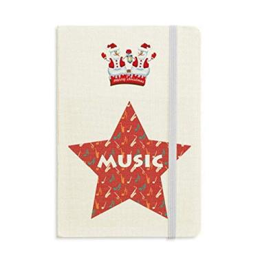Imagem de Caderno de anotações musicais de saxofone vermelho, boneco de neve, capa dura grossa
