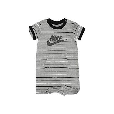 Imagem de Nike Baby Boys Dri-FIT Logo Raglan Romper (Dark Grey Heather(56E559-042)/Black, 3 Months)