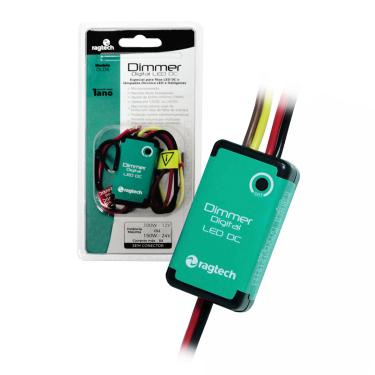 Imagem de Dimmer Digital Ragtech DLD8, P/ Fita e Lâmpadas LED DC, 100W-12V / 150W-24V - 20DIM4444