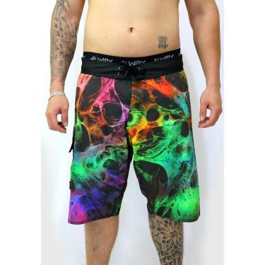 Imagem de Bermuda Água Alkary Psicodélica Multicolorida-Masculino