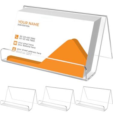 Imagem de Suporte de cartão de visita de acrílico MaxGear para cartões de visita transparentes, 3 PACK