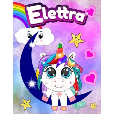 Imagem de Quaderno con Baby Unicorno - Elettra: Quadernone a quadretti con Unicorni ed Arcobaleno per Bambine - Le Pagine sono numerate con quadretti da 5mm e ... Notebook per scrivere e fare i compiti