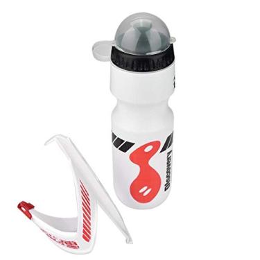 Imagem de Germerse Garrafa de água, gaiola de bicicleta para garrafa de água, conjunto de garrafas de polietileno para bicicleta, suporte de garrafa tipo V para bicicleta de montanha, bicicleta dobrável de longa distância (branca)