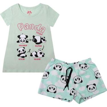 Imagem de Pijama Manga Curta Toys Kids Panda Estampado Verde - Toys And Kids