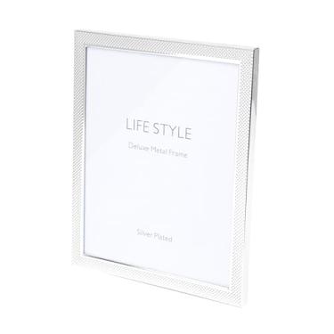 Imagem de WOLFF Porta-Retrato de Aço Chess Prata 10cm x 15cm - Enxoval - Casamento - Decoração - Álbum de Fotos - Enfeites - Moldura Elegante Para Mesa e Parede