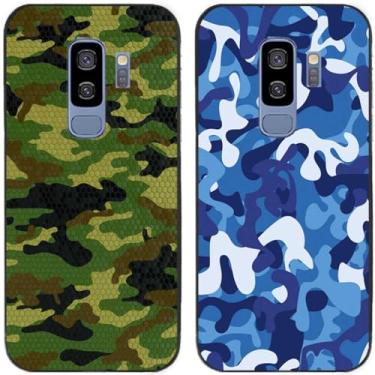 Imagem de 2 peças camuflagem impressa TPU gel silicone capa de telefone traseira para Samsung Galaxy todas as séries (Galaxy S9 Plus / S9+)