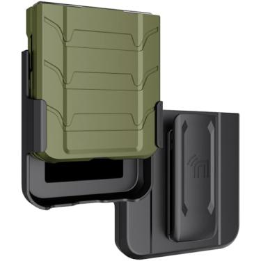 Imagem de Capa com clipe para Galaxy Z Flip 5 5G, capa robusta tática Nakedcellphone Special Ops e [giratório/catraca] coldre de quadril para cinto para telefone Samsung Z Flip5 (SM-F731U, 2023) - verde oliva