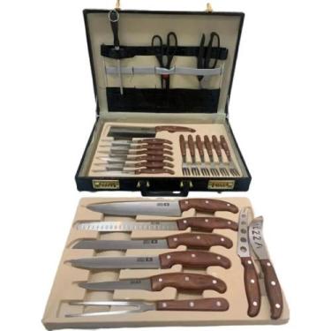 Imagem de Jogo Faqueiro De Churrasco 25 Pçs Knife Kit Luxo - Royal