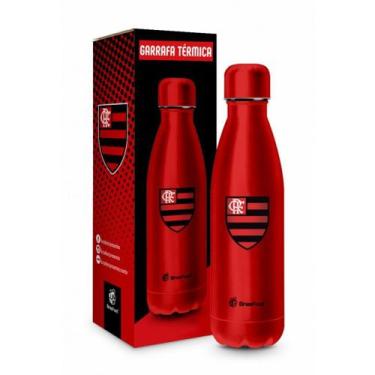 Imagem de Garrafa Termica Flamengo 500ml Inox Academia Agua Gelada 24H - Brasfoo