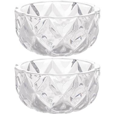 Imagem de Conjunto 2 Bowls de Cristal Diamond Lyor 270ml para Frutas Petiscos Potinhos Decorativos