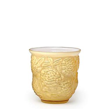 Imagem de Cachepot Vaso Flores Âmbar Leitoso Murano Cristais Cadoro